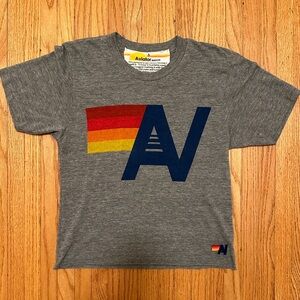 Aviator Nation Logo Boyfriend Tee Heather Grey Small Brand New!